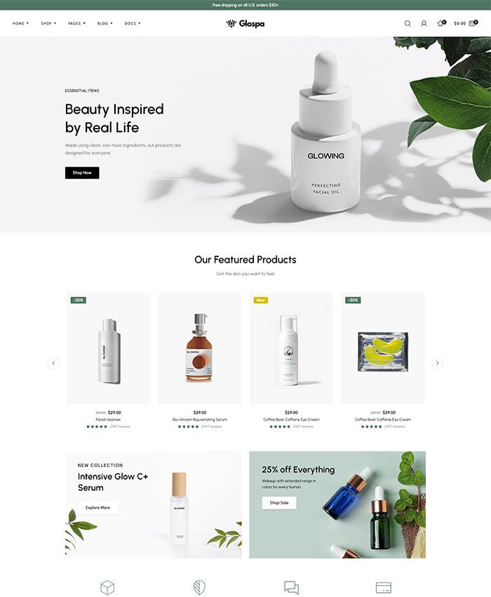 Website template for TXR2945 spa and beauty institute.